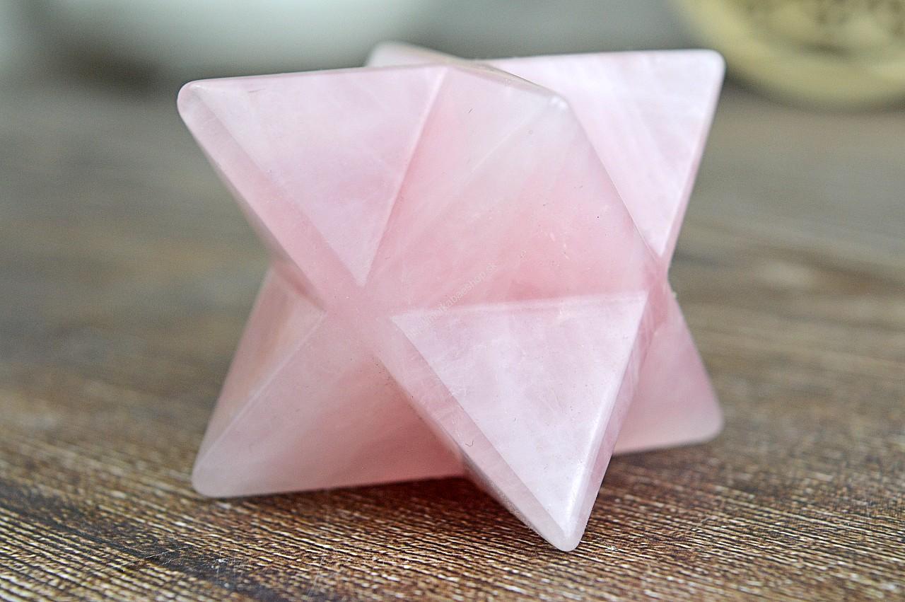 Merkaba z  RUŽENÍNU 6,7 cm - Ochrana, Otvorenie srdca, Sebaláska