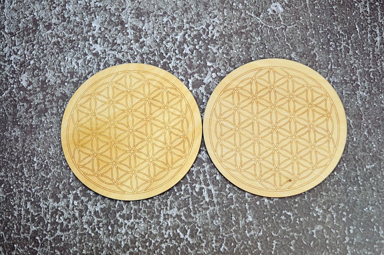 2 KS Drevenná podtácka mandala Kvet Života
