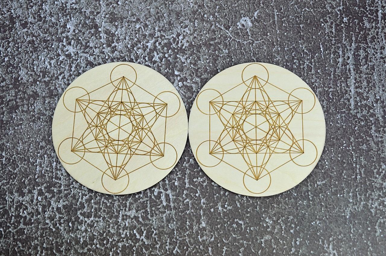 2 KS Drevenná podtácka Metatronov Hexagon