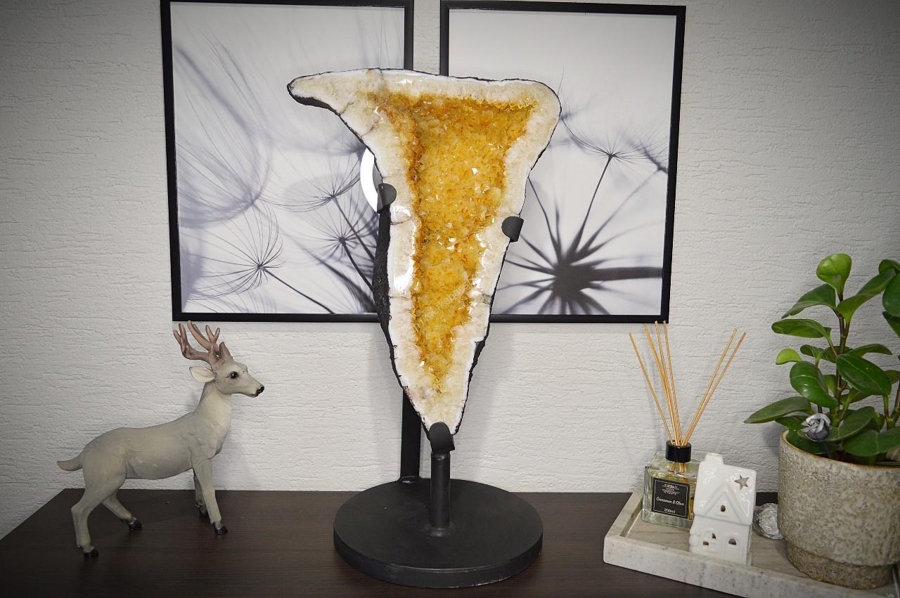 Geóda z CITRÍNU 11,2 kg- Hojnosť, Radosť, Šťastie, Zdravé trávenie, Znižuje Strach a Obavy