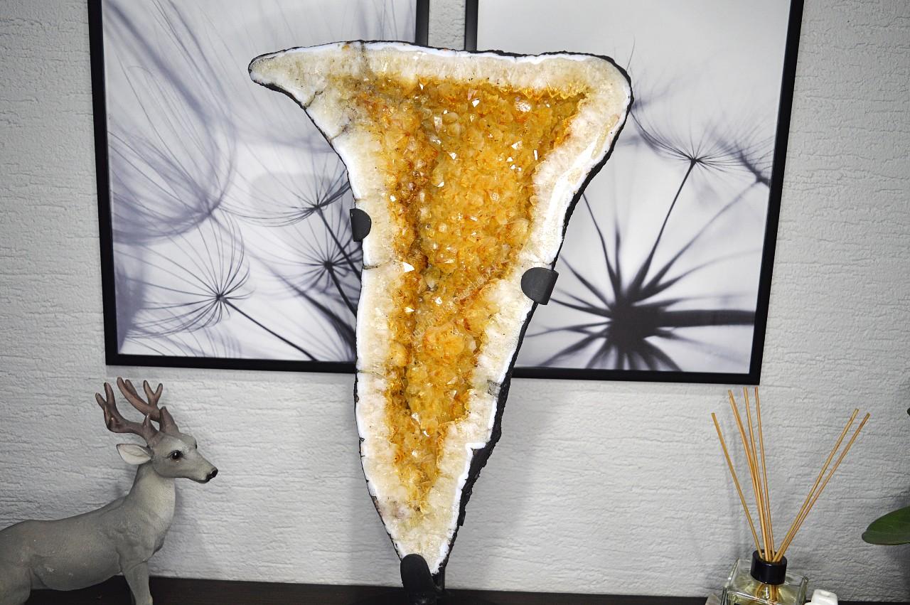 Geóda z CITRÍNU 11,2 kg- Hojnosť, Radosť, Šťastie, Zdravé trávenie, Znižuje Strach a Obavy – Obrázok 6