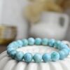 náramok LARIMAR 9,5mm EXTRA KVALITA - Energia Bohyne, Upokojuje, Komunikácia (Plejádsky kameň)