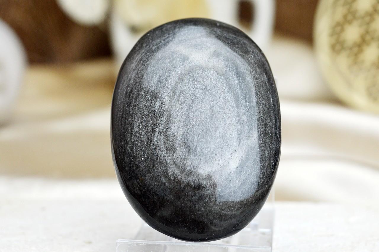Obsidián Strieborný #4- kameň Manifestácie a Ochrany AAA kvalita