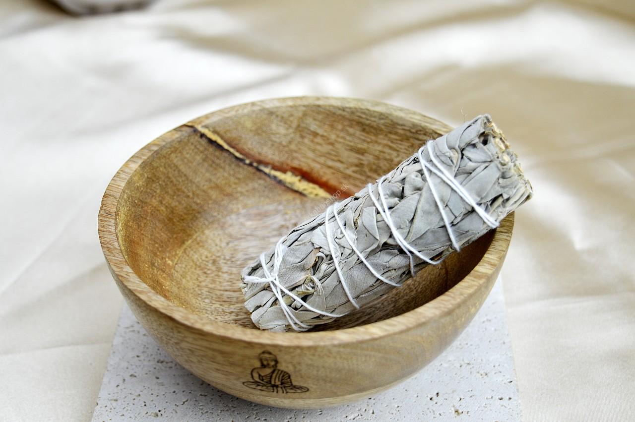 Drevená (Mangová) Rituálna Miska na Vykurovacie zväzky - Budha -Veľká – Obrázok 2