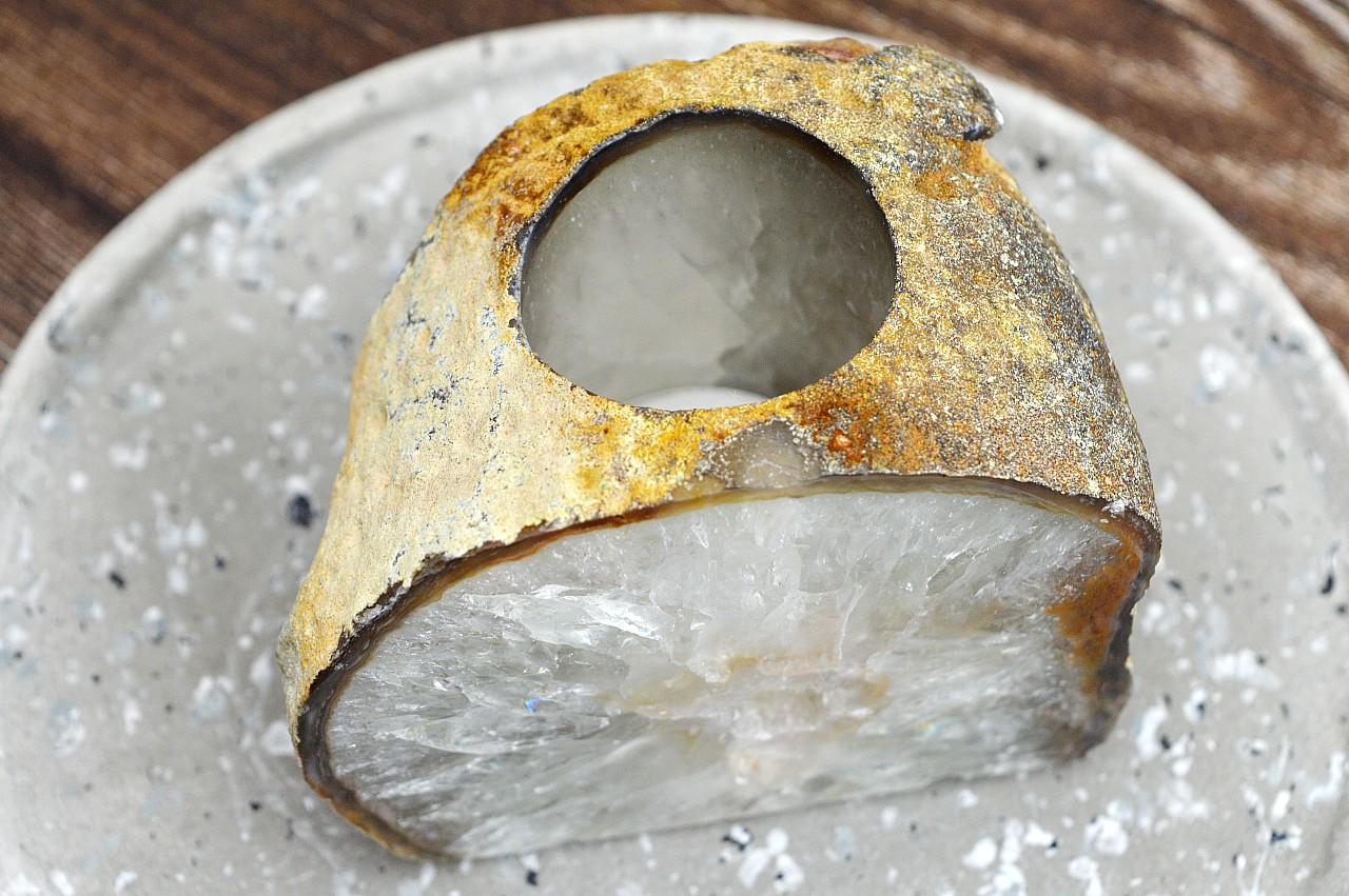 svietnik ACHÁT GEÓDA S DÚHOU #2 -Duchovný rast, Emocionálna úľava, Odvaha, Harmónia – Obrázok 3