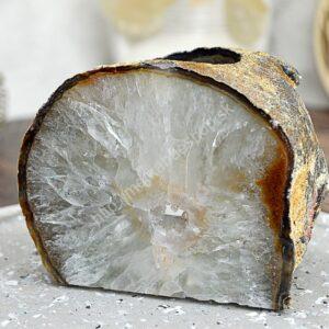 svietnik ACHÁT GEÓDA S DÚHOU #2 -Duchovný rast, Emocionálna úľava, Odvaha, Harmónia