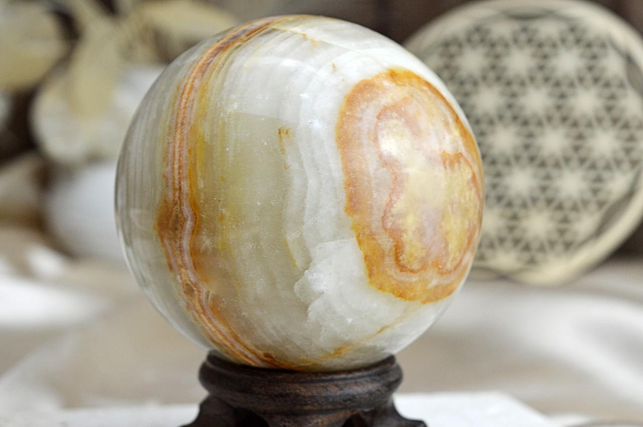 Guľa Šťastia a Duševnej Očisty zo ZLATÉHO ÓNYXU 7,5cm #1