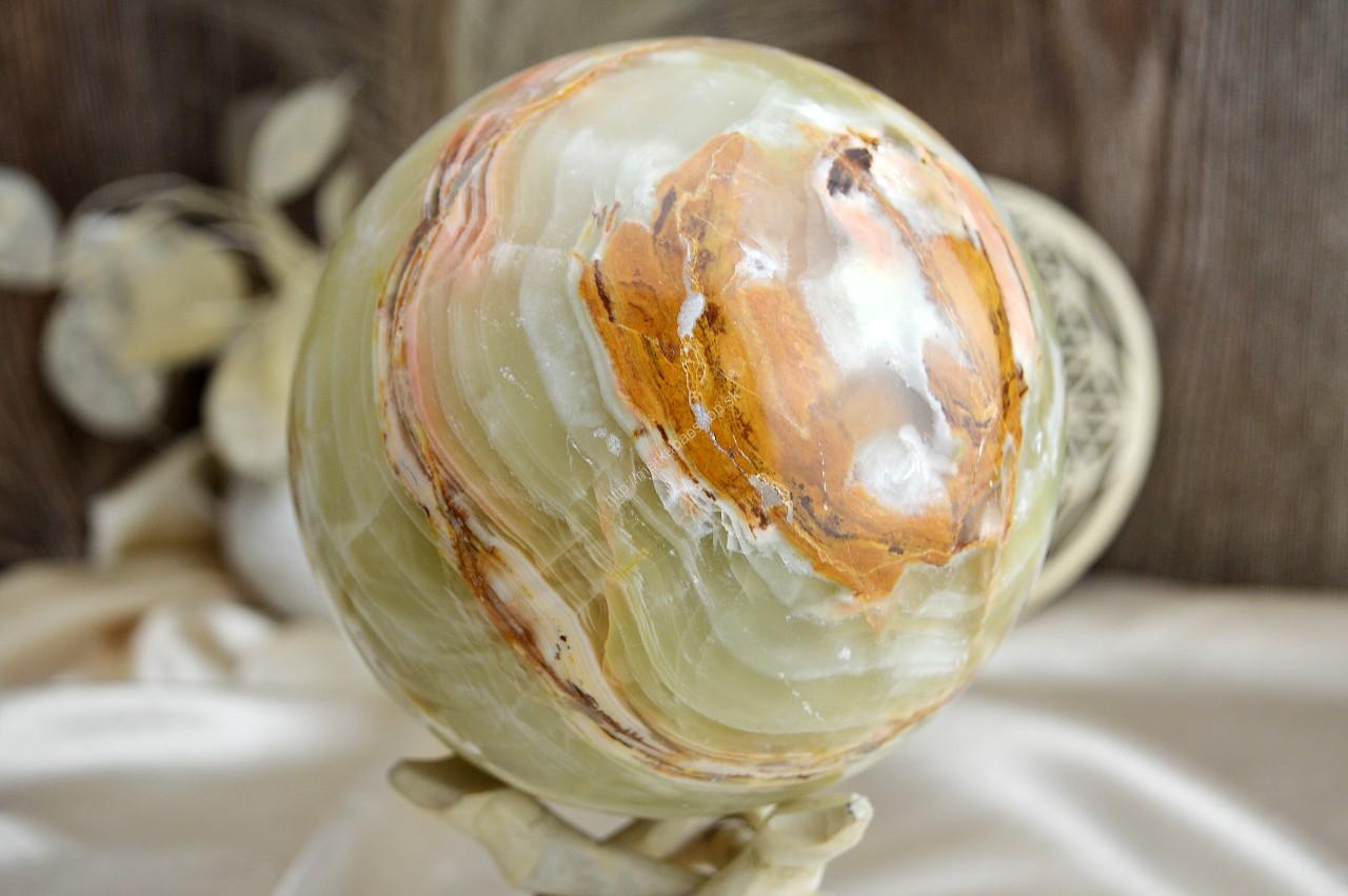 Guľa Šťastia a Duševnej Očisty zo ZLATÉHO ÓNYXU 12,5cm , 2,8kg #2