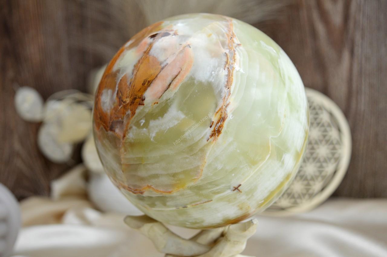 Guľa Šťastia a Duševnej Očisty zo ZLATÉHO ÓNYXU 12,5cm , 2,8kg #2 – Obrázok 2