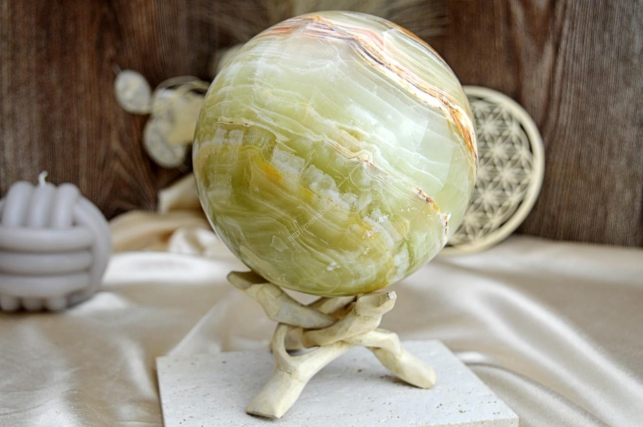 Guľa Šťastia a Duševnej Očisty zo ZLATÉHO ÓNYXU 12,5cm , 2,8kg #2 – Obrázok 3