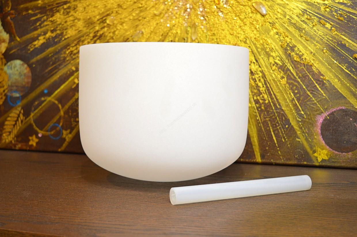 Krištáľová spievajuca misa 432Hz tón F 25cm (Srdcová čakra) + AKTIVÁTOR/gong