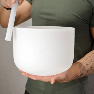 Krištáľová spievajuca misa 432Hz tón F 25cm (Srdcová čakra) + AKTIVÁTOR/gong