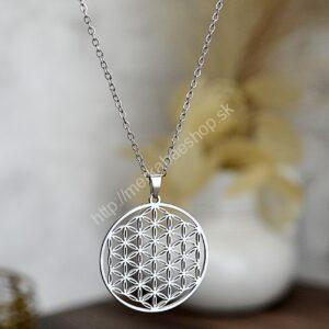 Náhrdelník KVET ŽIVOTA strieborný - Chirurgická oceľ