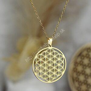 Náhrdelník KVET ŽIVOTA zlatý - Chirurgická oceľ