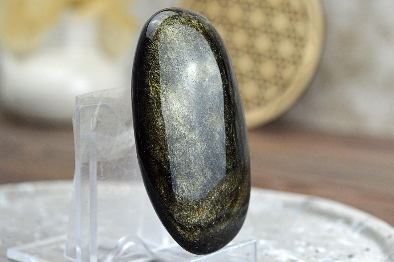 OBSIDIÁN ZLATÝ #4- kameň Osobnej Moci, Manifestácie a Ochrany AAA kvalita