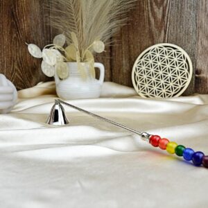 Čakrové ZAHÁŠADLO na sviečky z nehrdzavejúcej ocele strieborné