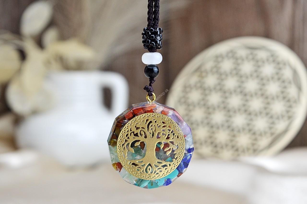 Orgonitový energetický čakrový Amulet STROM ŽIVOTA (Ochrana, Harmónia, Energia)