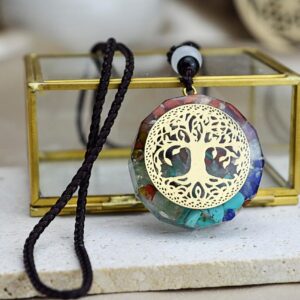 Orgonitový energetický čakrový Amulet STROM ŽIVOTA (Ochrana, Harmónia, Energia)