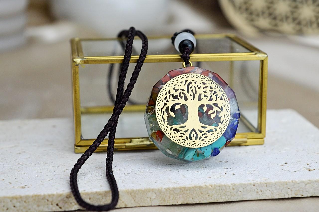 Orgonitový energetický čakrový Amulet STROM ŽIVOTA (Ochrana, Harmónia, Energia)