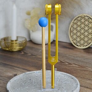 Terapeutická Ladička Kozmické ÓM 136,1HZ So Závažím Eloxovaný Hliník+ AKTIVÁTOR A OBAL (Uvoľnenie napätia a chrbtice, Odstraňuje disharmóniu, Čistí energetický systém)