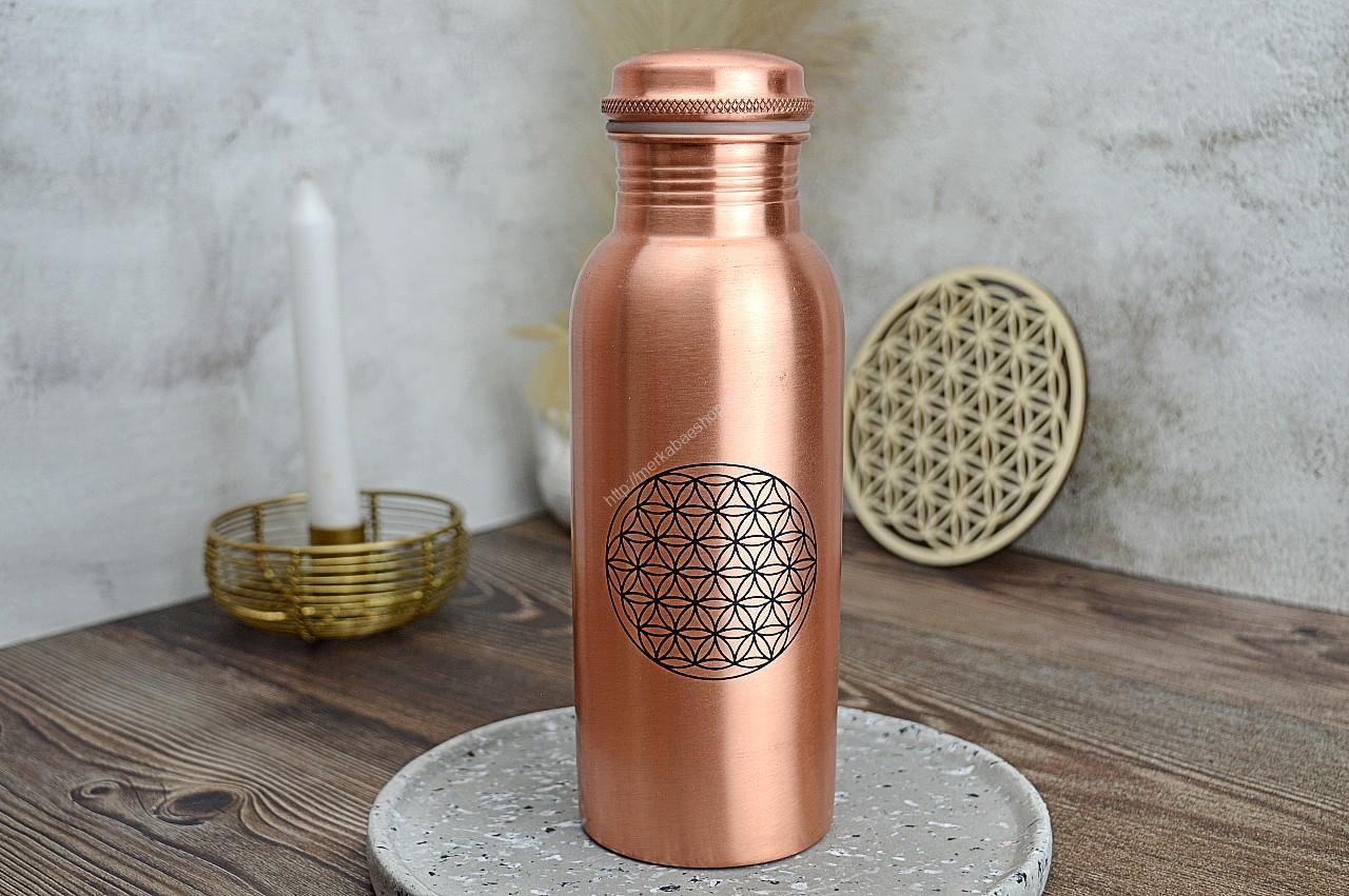 MEDENNÁ FLAŠA na vodu KVET ŽIVOTA 700ml