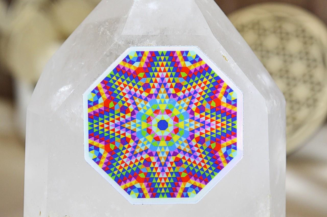 Holografická nálepka / Energetický hologram Fibonacciho postupnosť LÁSKA/OCHRANA