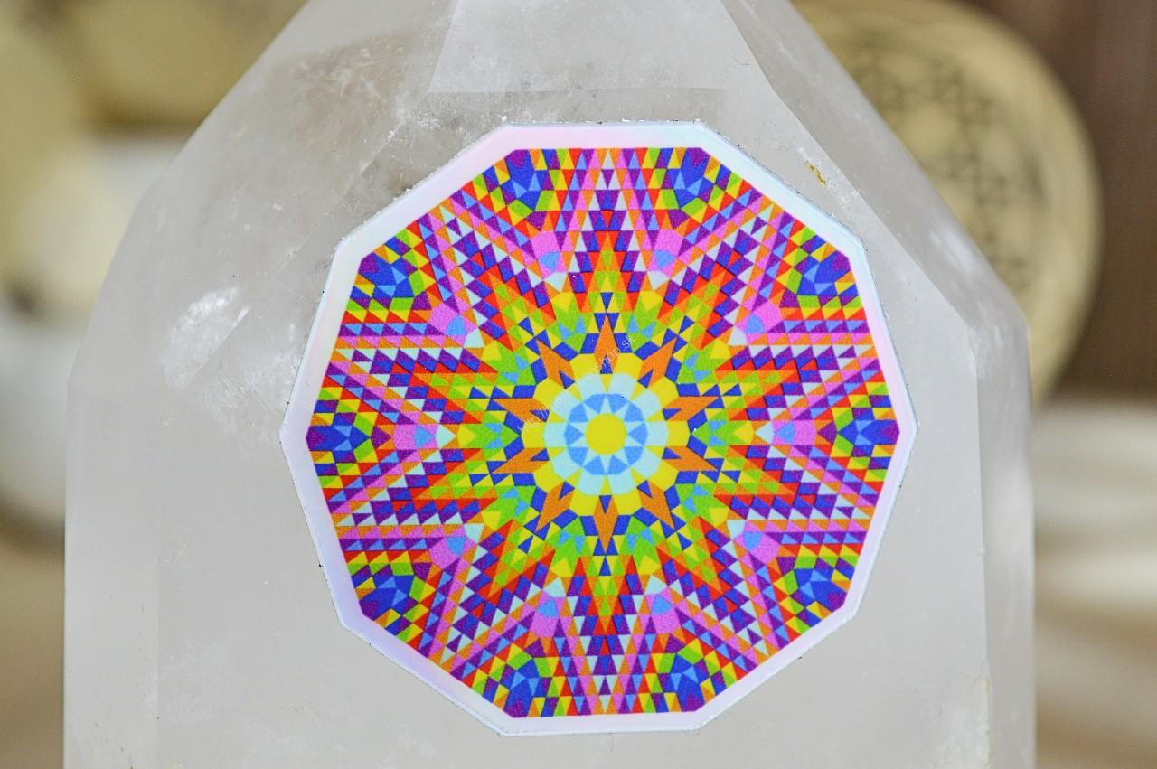 Holografická nálepka / Energetický hologram Fibonacciho postupnosť RADOSŤ/OCHRANA