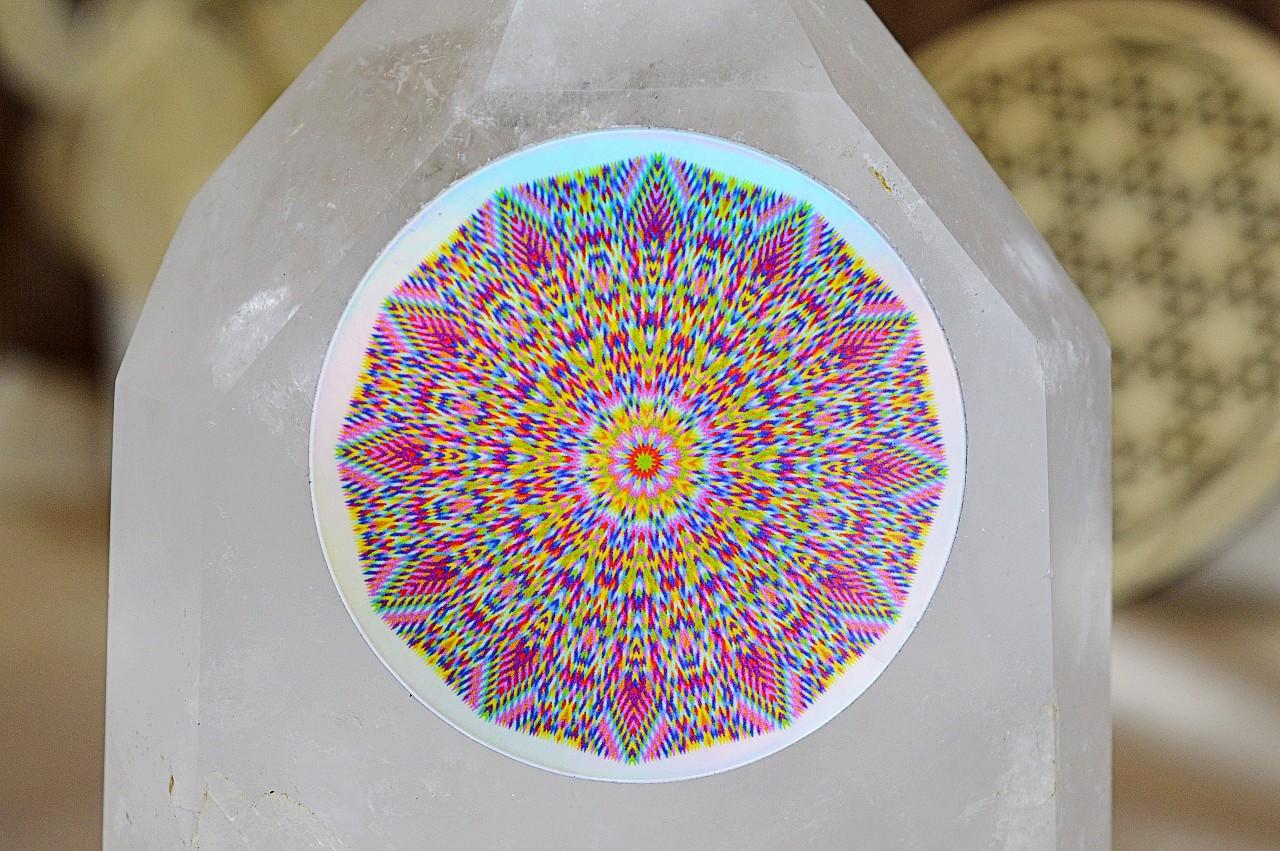 Holografická nálepka / Energetický hologram Fibonacciho postupnosť REGENERÁCIA/OCHRANA