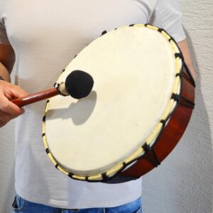 Šamanský Bubon - Kozia Koža, Drevo 33 cm s paličkou