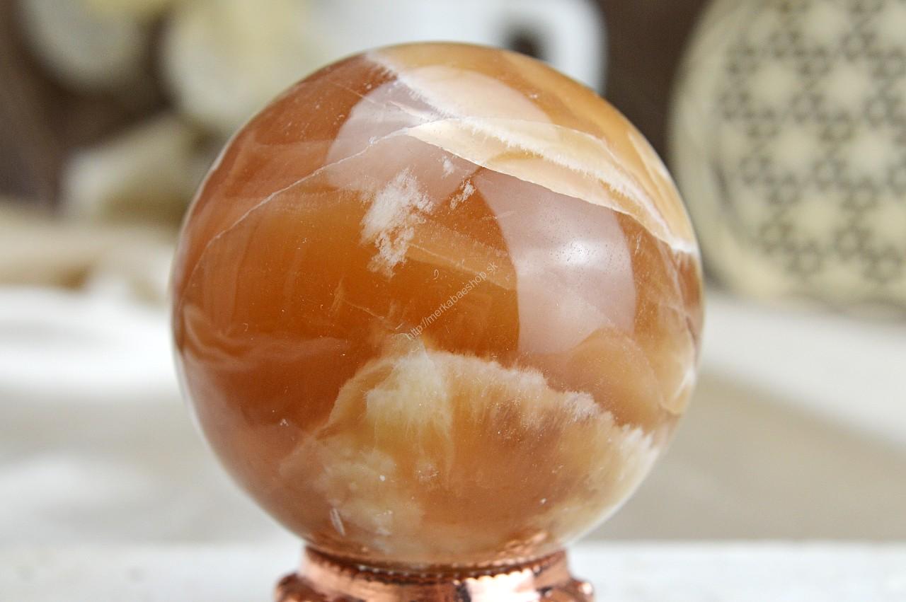 Guľa KALCIT MEDOVÝ #1 - Sebaistota, Odvaha, Očista, Anjeli, Radosť