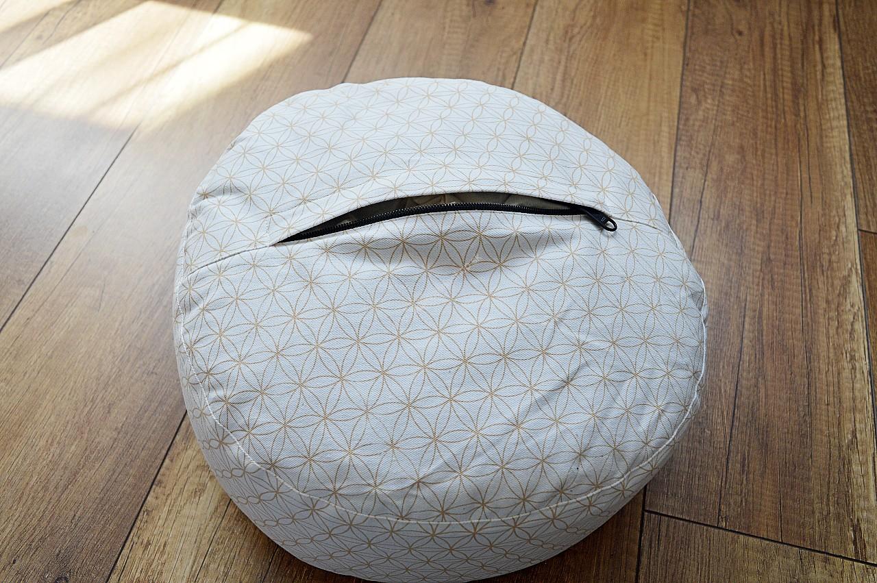 Meditačný vankúš Kvet života Biely – Obrázok 3