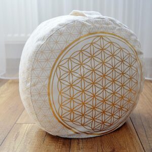 Meditačný vankúš Kvet života Biely