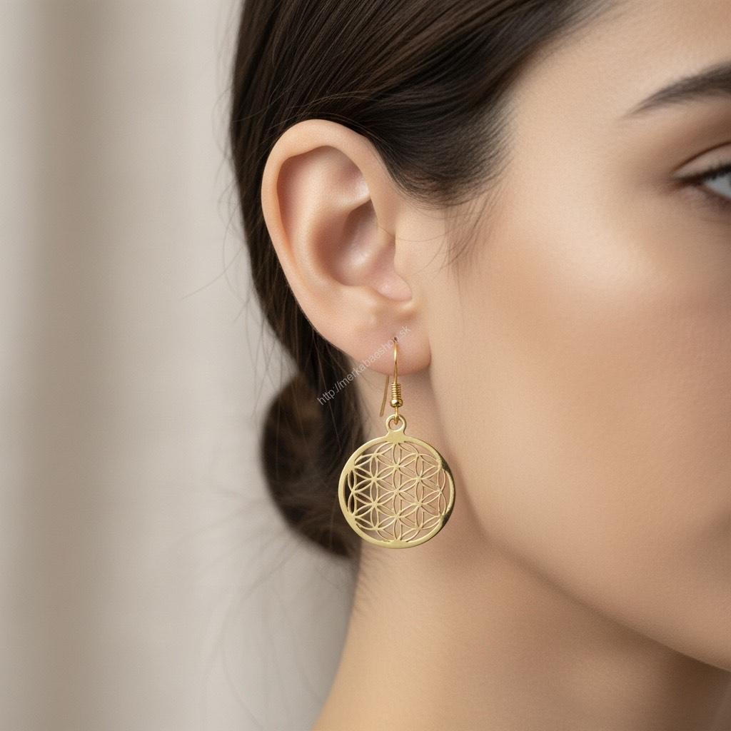 Náušnice Kvet Života - Zlaté