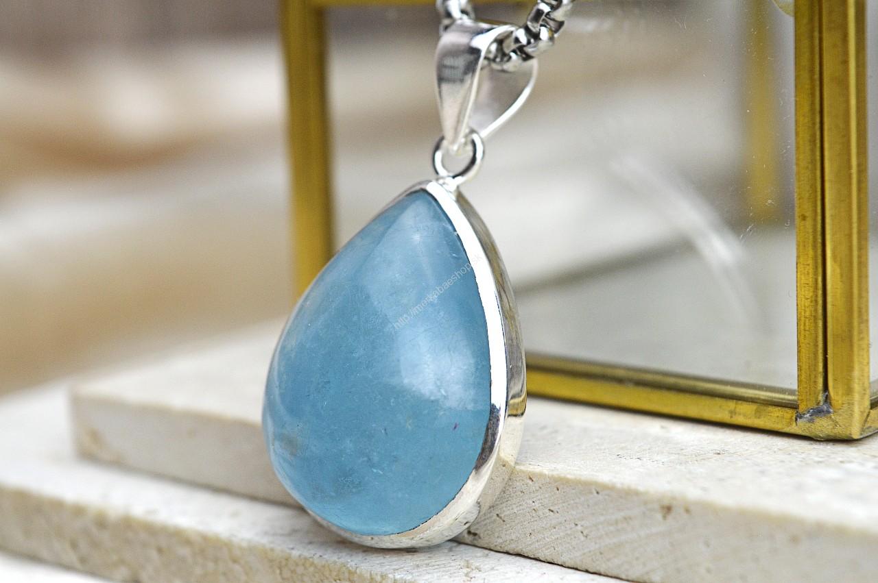 Strieborný prívesok AKVAMARÍN Ag-925/1000 #5- Energetický štít Aury, Upokojenie, Komunikácia, Uvoľnenie starých vzorcov – Obrázok 2