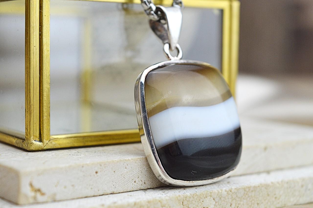 strieborný prívesok ÓNYX Ag925/1000 #1- Šťastie, Láska, Duševná očista – Obrázok 2