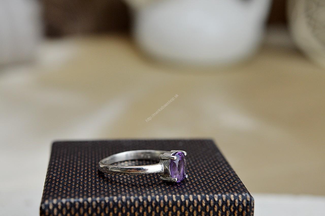 Prsteň AMETYST #2 -Ag925/1000 – Božskosť, Intuícia, Rovnováha, pokojný Spánok – Obrázok 3