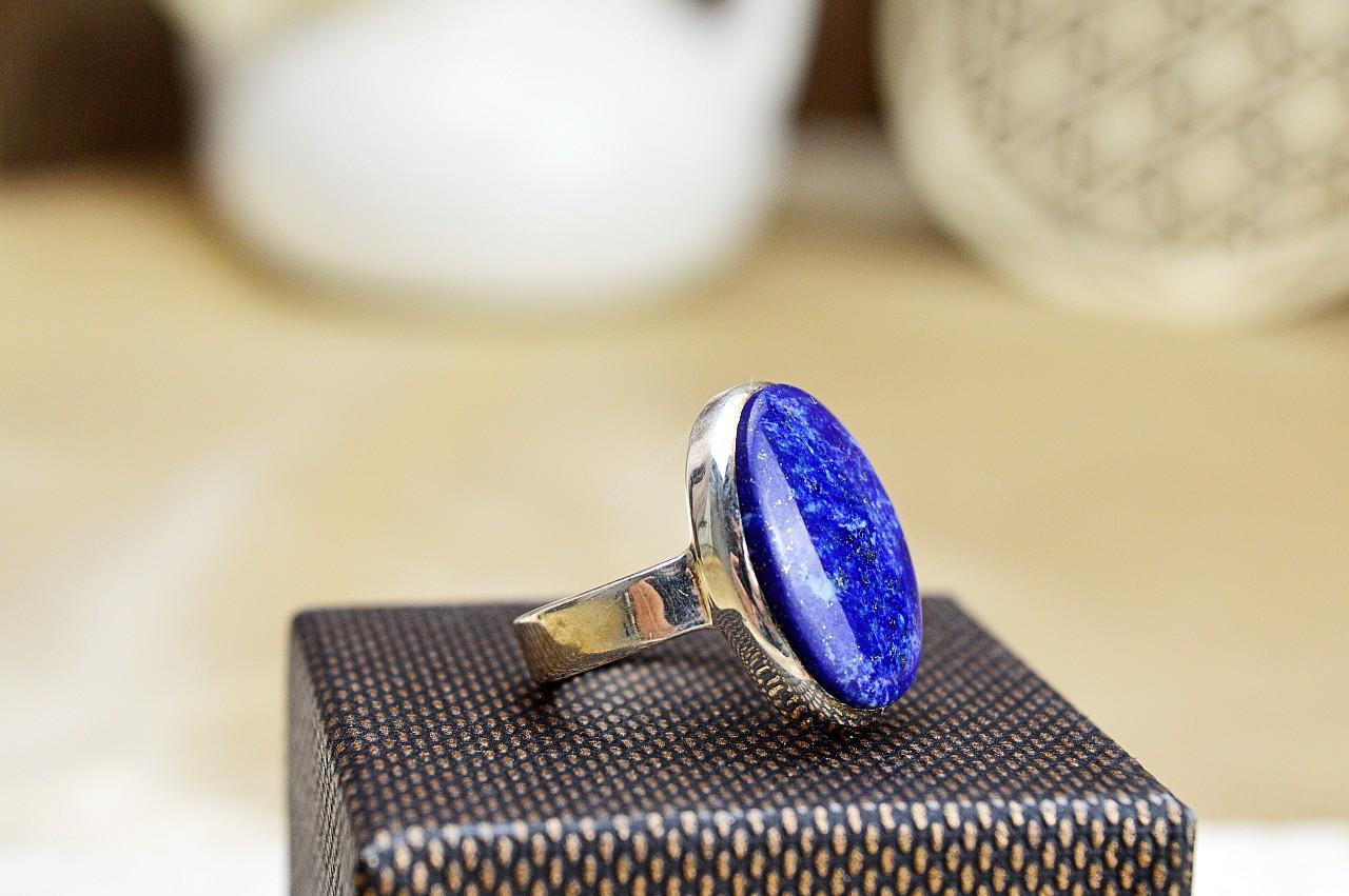 Prsteň Lapis Lazuli (Lazurit) Ag925/1000 sebavedomie, nadhľad, intuícia – Obrázok 3