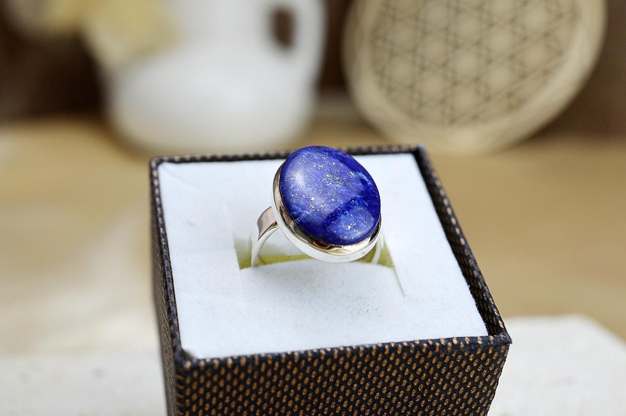 Prsteň Lapis Lazuli (Lazurit) Ag925/1000 sebavedomie, nadhľad, intuícia – Obrázok 2