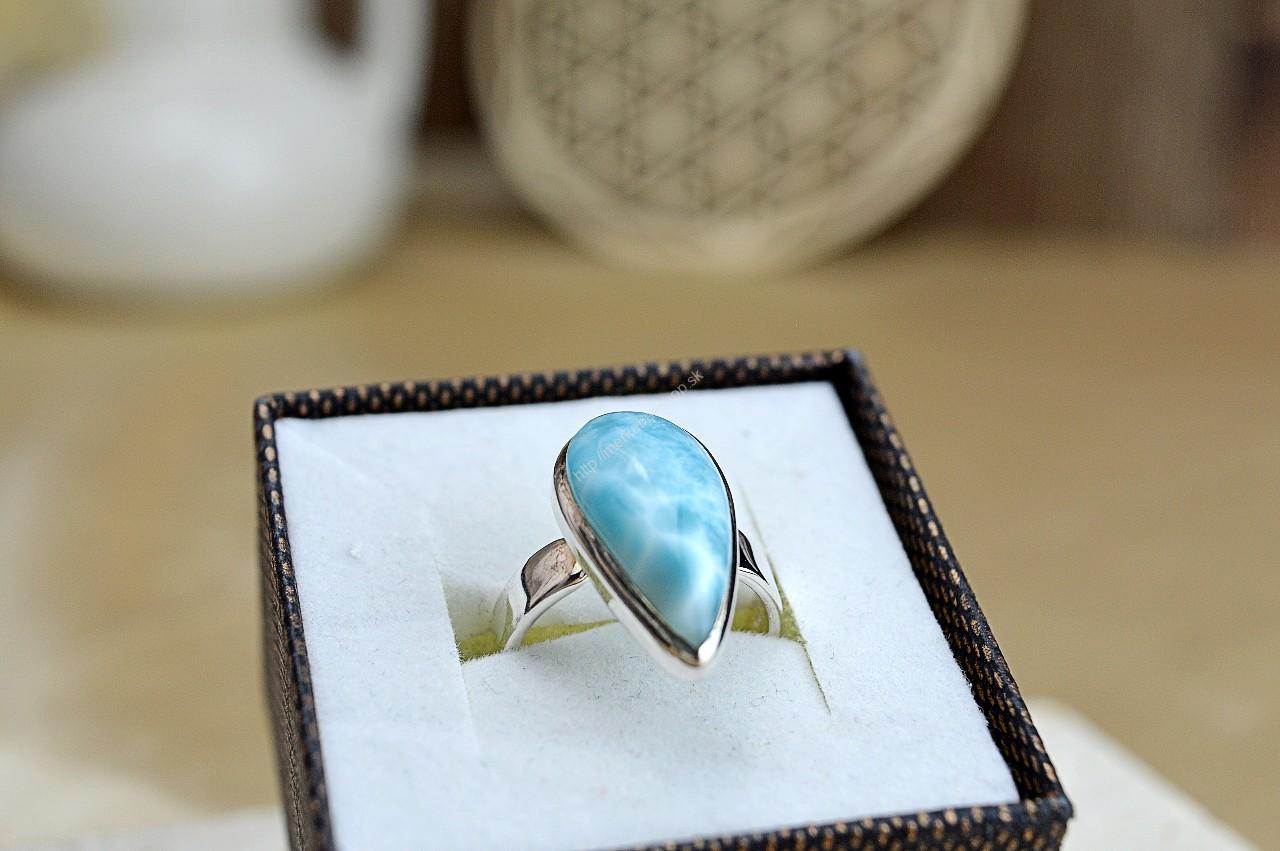 Prsteň LARIMAR #2 Ag925/1000 – Energia Bohyne, Komunikácia, Upokojenie, Znižuje prejavy paniky a úzkosti – Obrázok 3