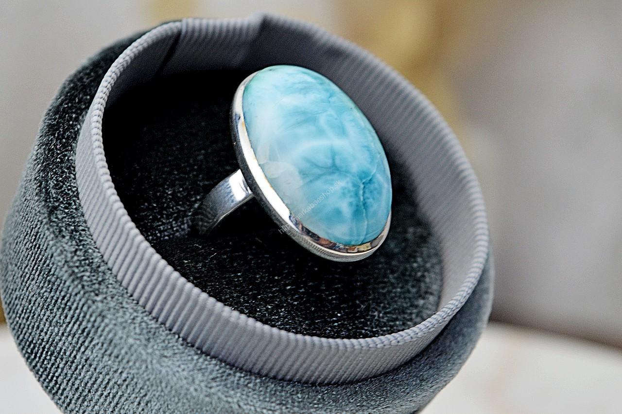 Prsteň LARIMAR #3 Ag925/1000 – Energia Bohyne, Komunikácia, Upokojenie, Znižuje prejavy paniky a úzkosti – Obrázok 3