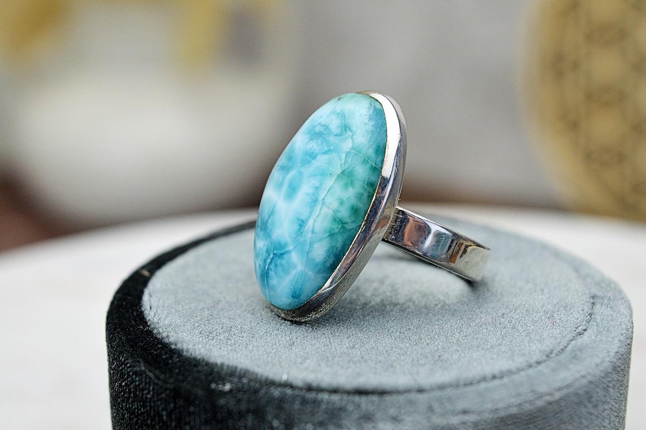 Prsteň LARIMAR #3 Ag925/1000 – Energia Bohyne, Komunikácia, Upokojenie, Znižuje prejavy paniky a úzkosti – Obrázok 4