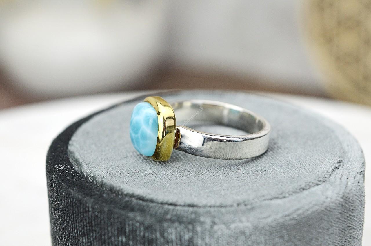 Prsteň LARIMAR #5 Ag925/1000 – Energia Bohyne, Komunikácia, Upokojenie, Znižuje prejavy paniky a úzkosti – Obrázok 4