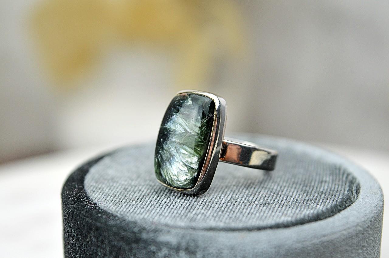 Prsteň SERAFINIT #1 Ag925/1000 – kameň Anjelského prebudenia, Energetické liečenie – Obrázok 3