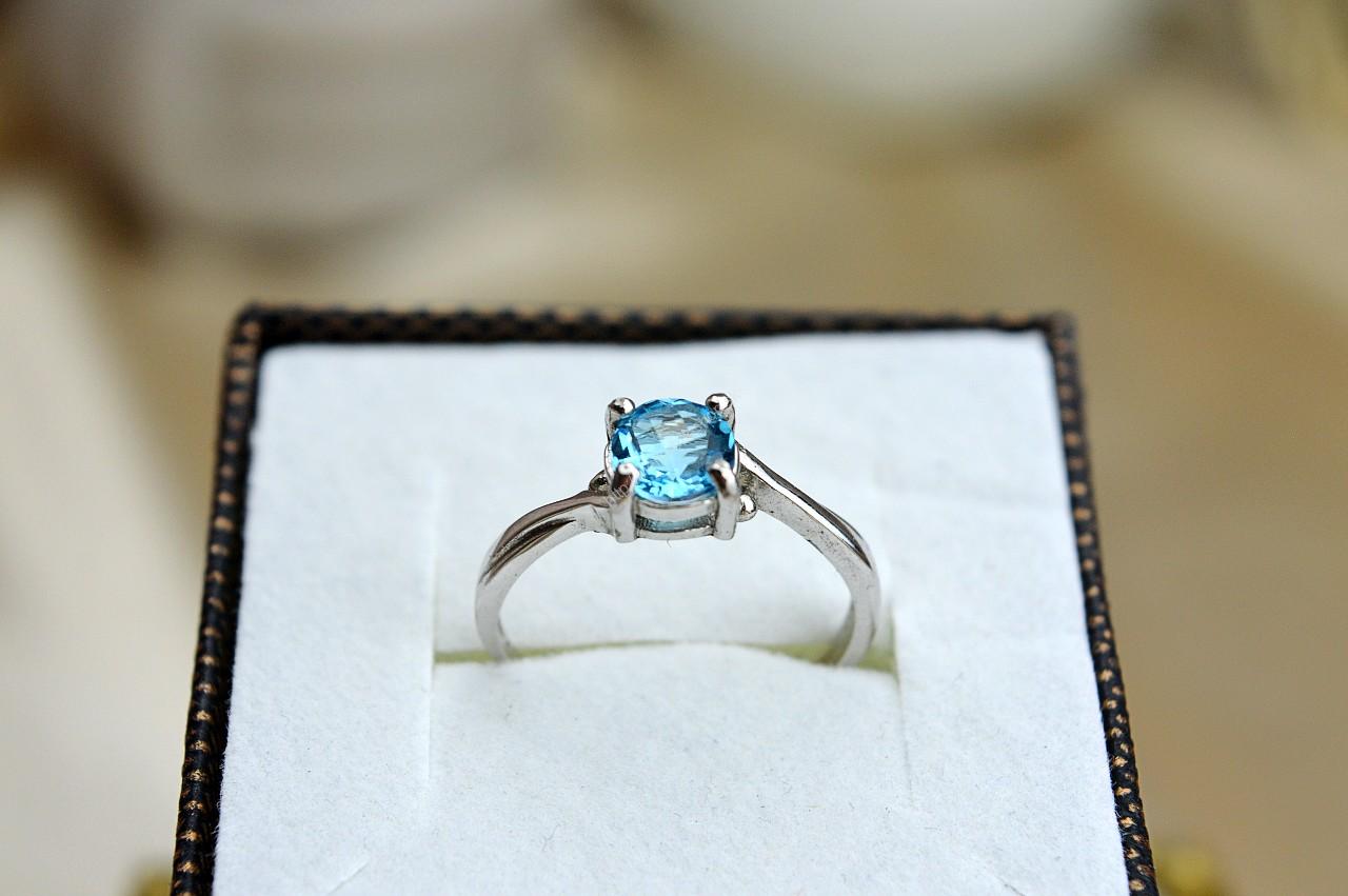 Strieborný prsteň TOPAZ MODRÝ Briliant #3- Nová cesta, Inšpirácia, Zmena, Spriechodnenie Meridiánov
