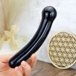 Yoni masážna Palička OBSIDIÁN ČIERNY 18cm