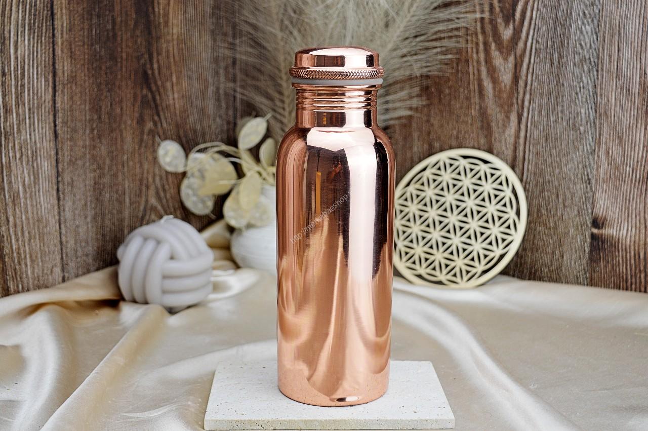 MEDENNÁ FLAŠA na vodu Leštená 700ml