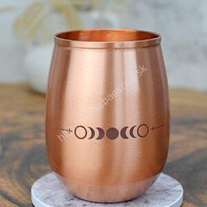 Medený tepaný pohár 350ml Fázy Mesiaca