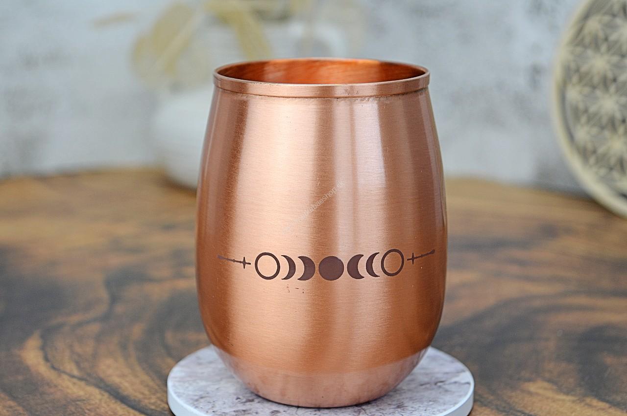 Medený tepaný pohár 350ml Fázy Mesiaca