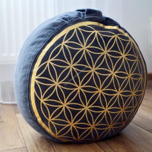 Meditačný vankúš Kvet života Antracitovy