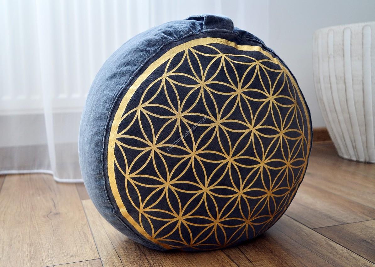 Meditačný vankúš Kvet života Antracitovy